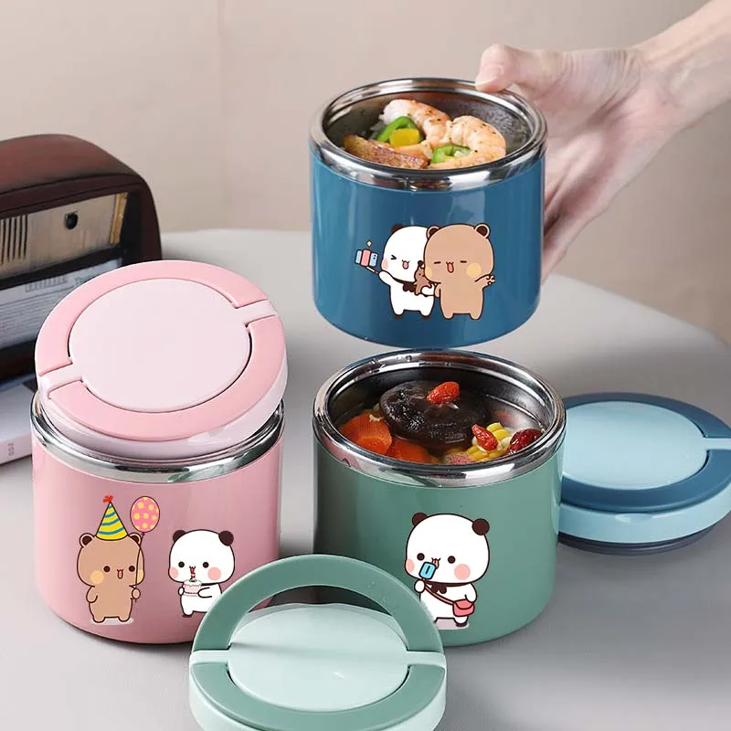 

Ланч-бокс Yier Bear Panda Bubu Dudu: Большая герметичная термокоробка для еды, пищевой контейнер для сохранения свежести, подарок для дома