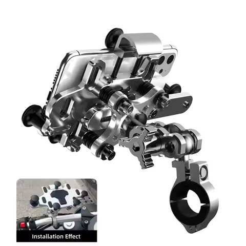 2025 Upgraded Shock Absorbing Phone Holder Mount for Motorcycle Bicycle Alloy Rotary Adjustment Navigation Bracket Universal Fit