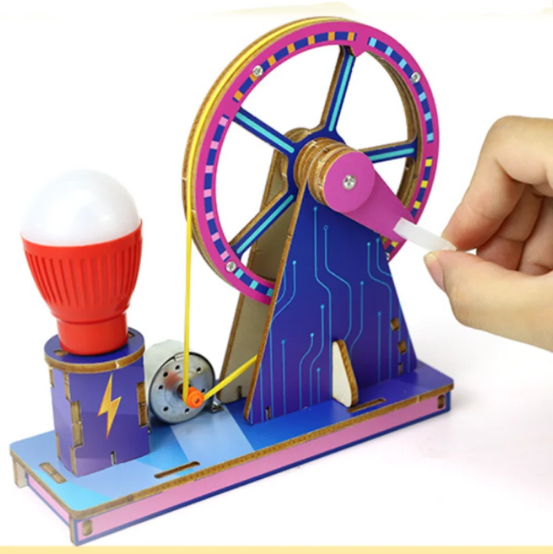 DIY Hand-cranked Generator Technological Science Experiment Teaching AIDS Primary School Students Handmade Educational Toys G331