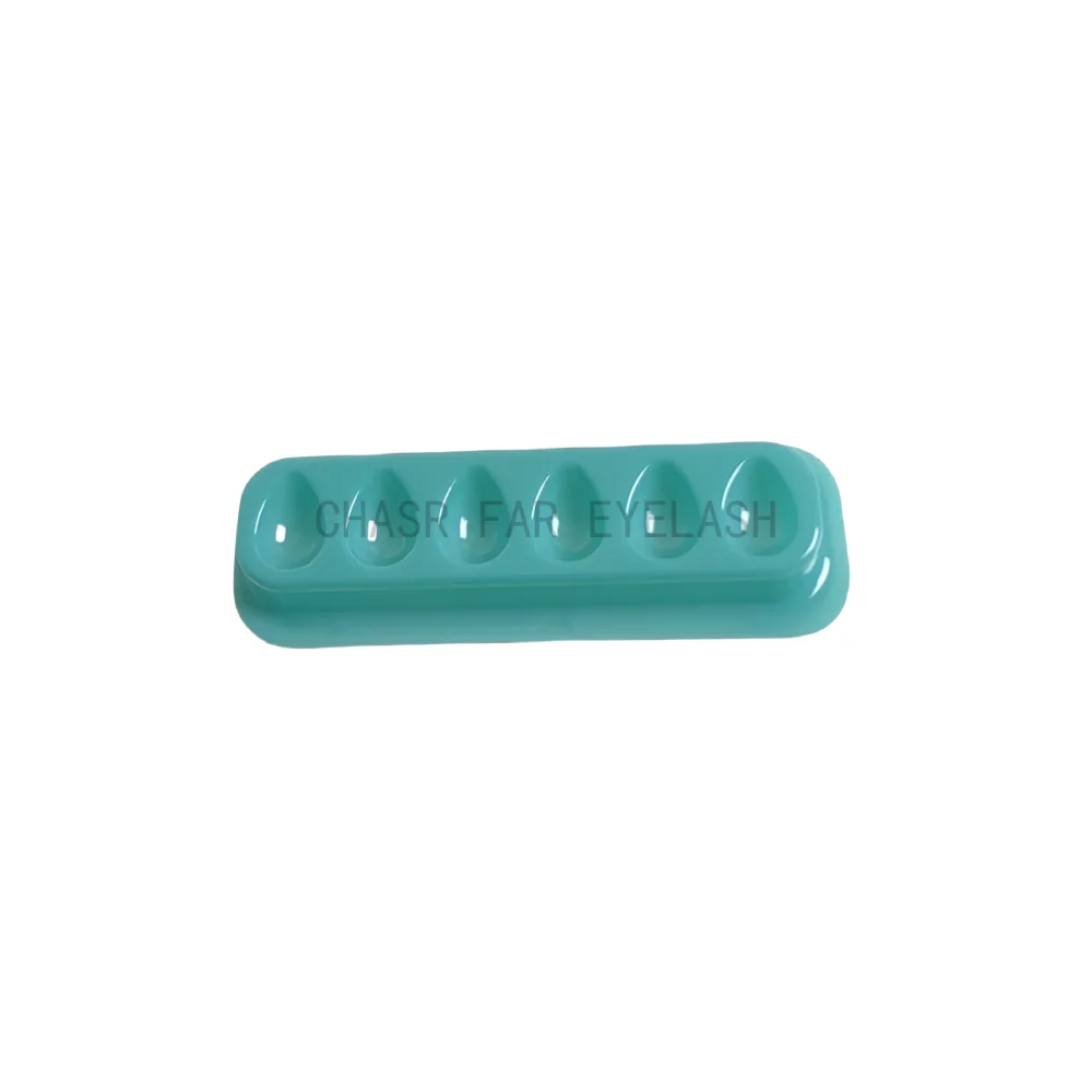 50 Stück = 1 Box Selbstklebende Wimpernverlängerungs-Klebertrays mit Fächern für Fächerwimpern, Private Label verfügbar