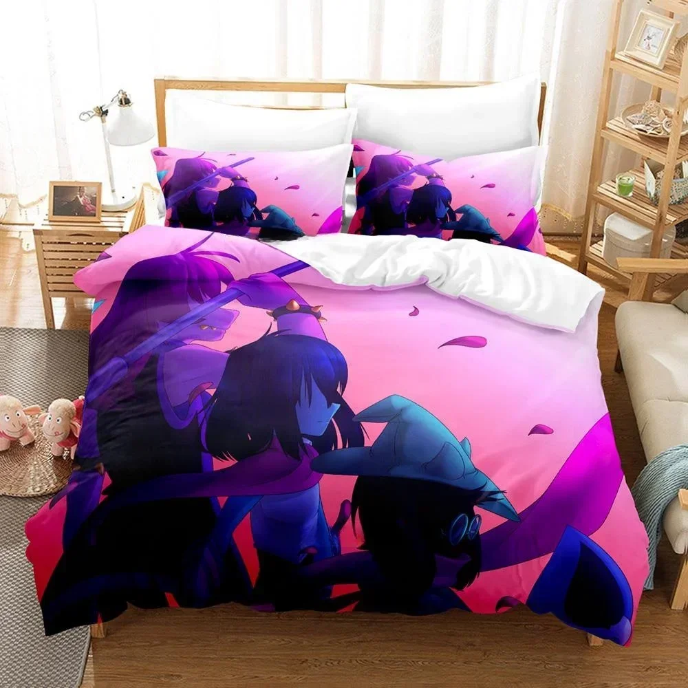 

Fashion 3d Print Anime Game Deltarune 2 Bedding Set Single Twin Full Queen King Size Bed Set Adult Kid Bedroom Duvet cover Sets