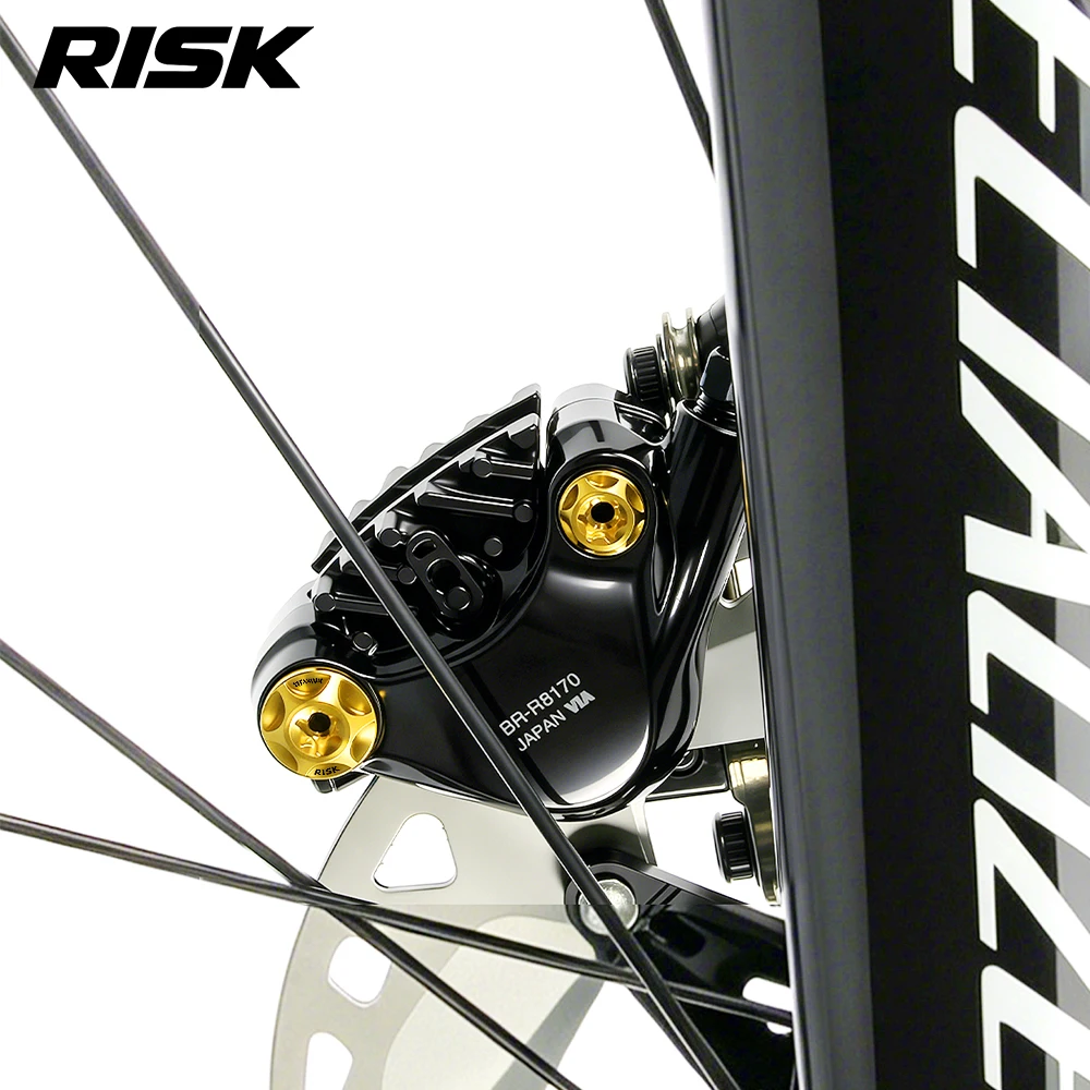 RISK Bicycle Titanium Alloy Caliper Locking Screws Oil Circuit Screw for Shimano R4770/7070/8070/7170/8170 Hydraulic Disc Brake