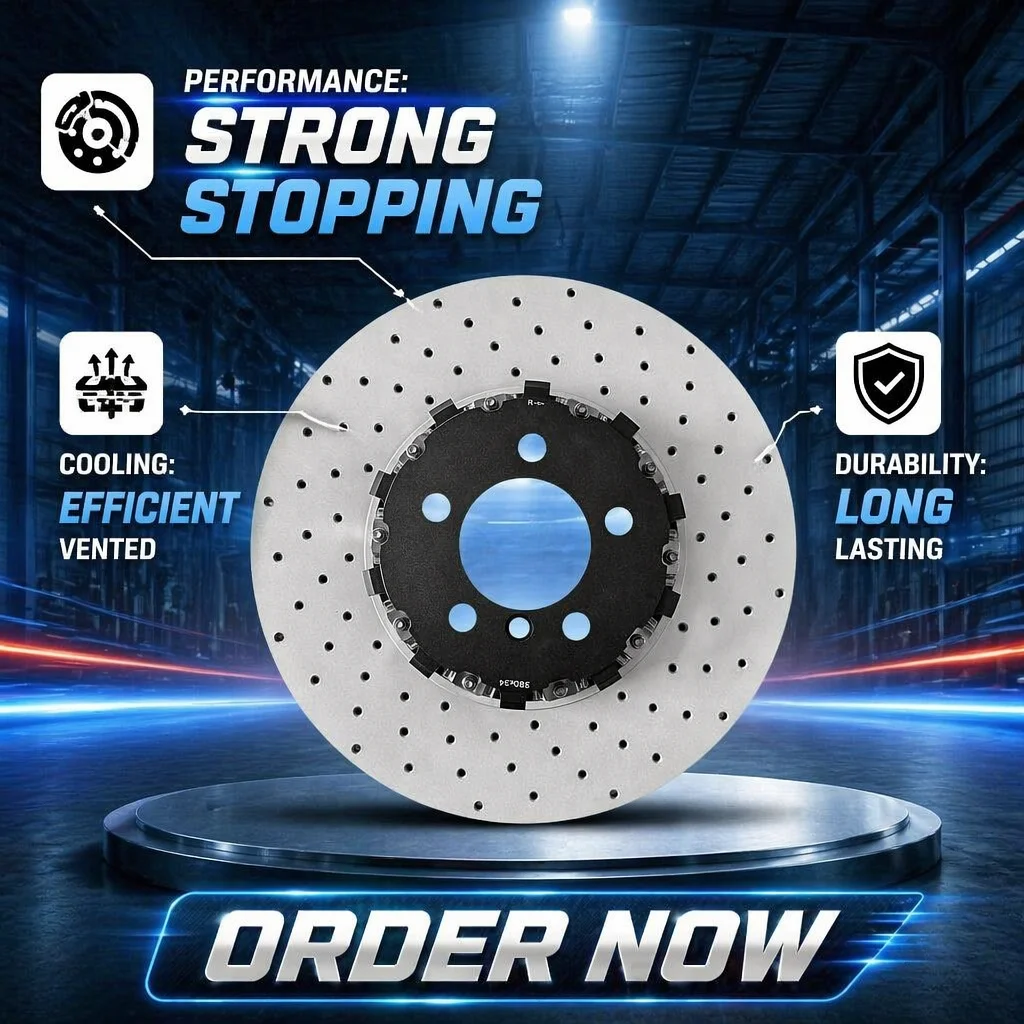 LR031845 380MM 34MM Lightweight Customize 2 Piece Dimpled And Slotted Floating Brake Rotor For Land Rover