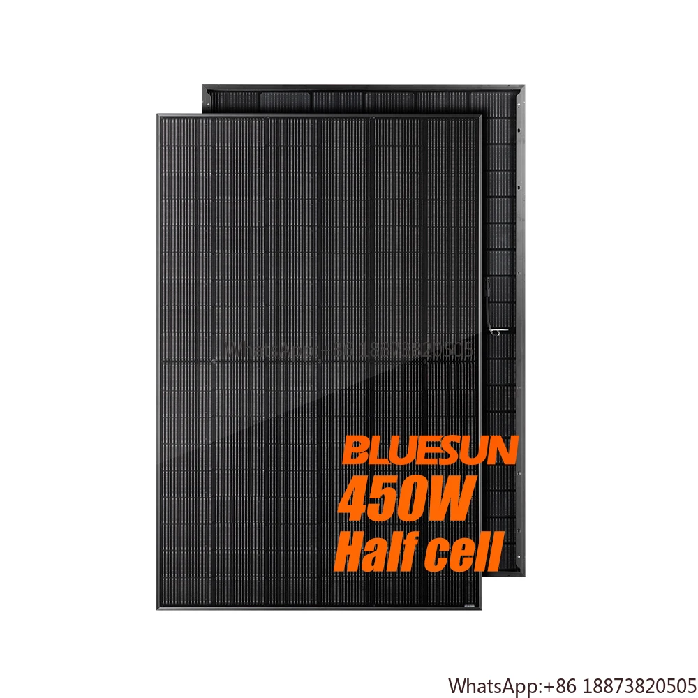 Bluesun high efficiency bifacial n-type  solar panels full black 450w solar panel EU stock