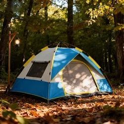 Large Double Door Double Window Tent admissible 4-5 people Easy Build Indoor Outdoor Camping for hiking traveling and beach