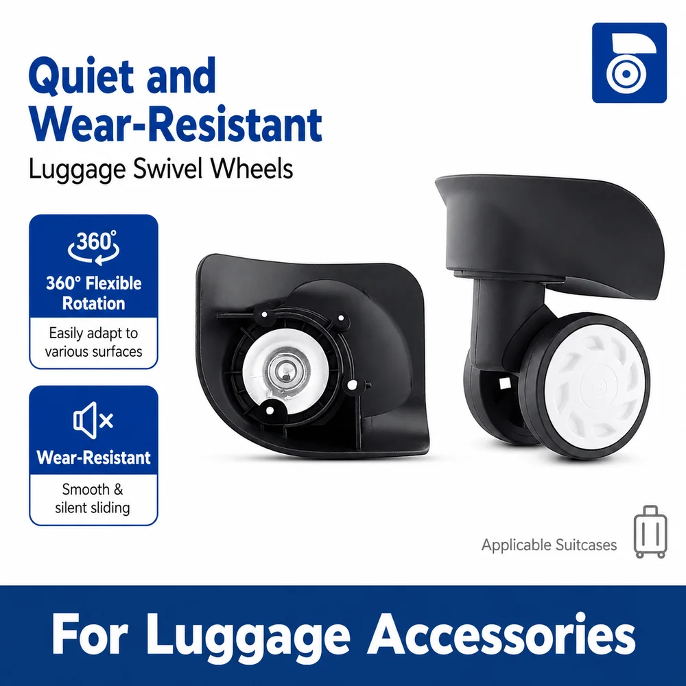 Universal Luggage Wheels For President 8033 360° Swivel Caster Bracket Wear-Resistant Smooth Rolling Noise Reduction Replacement