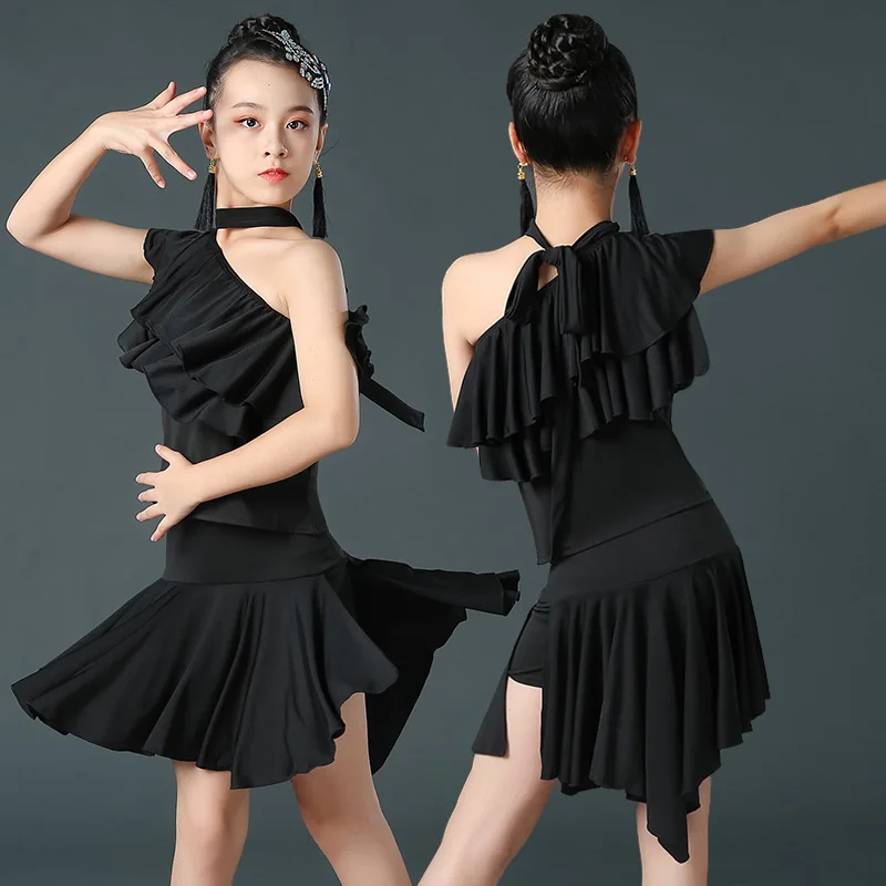 

Детская одежда для занятий латинскими танцами, тренировочная одежда для соревнований по латинским танцам для девочек