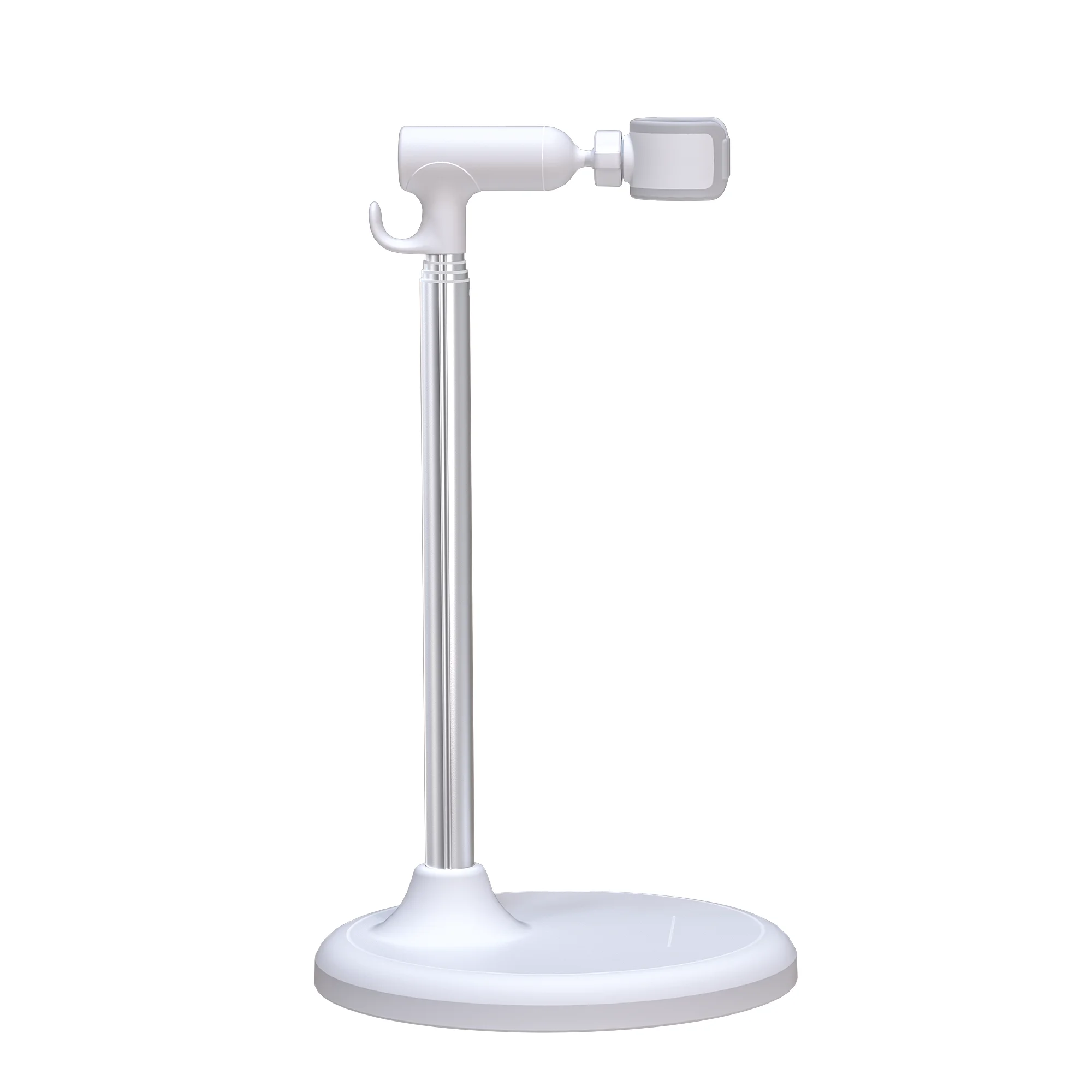Floor-Standing Hair Dryer Stand for Lazy Person Adjustable Height Non-Slip Base Durable Plastic And Metal Storage for Bathrooms