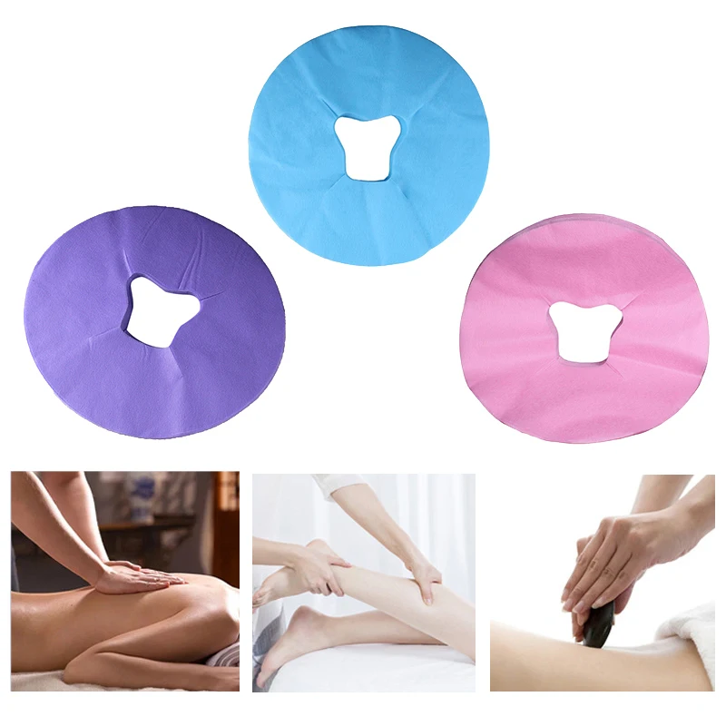 100Pcs Disposable Massage Table Sheets Headrest Pads Face Pillow Cover Cushion Cover Massage Face Cradle Table Head Rest Covers