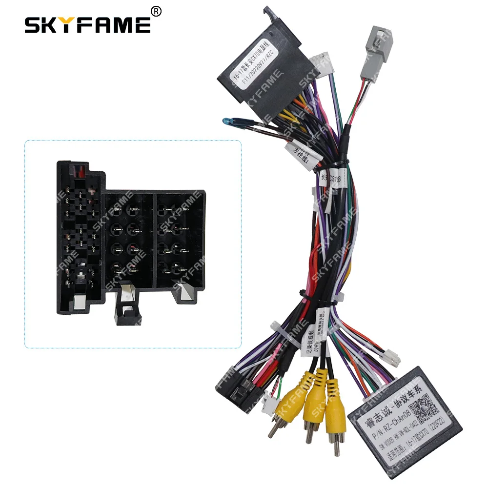 

SKYFAME Car 16pin Wiring Harness Adapter Canbus Box Decoder For Changan Auchan CX70 Android Radio Power Cable RZ-ChAn08 RZC