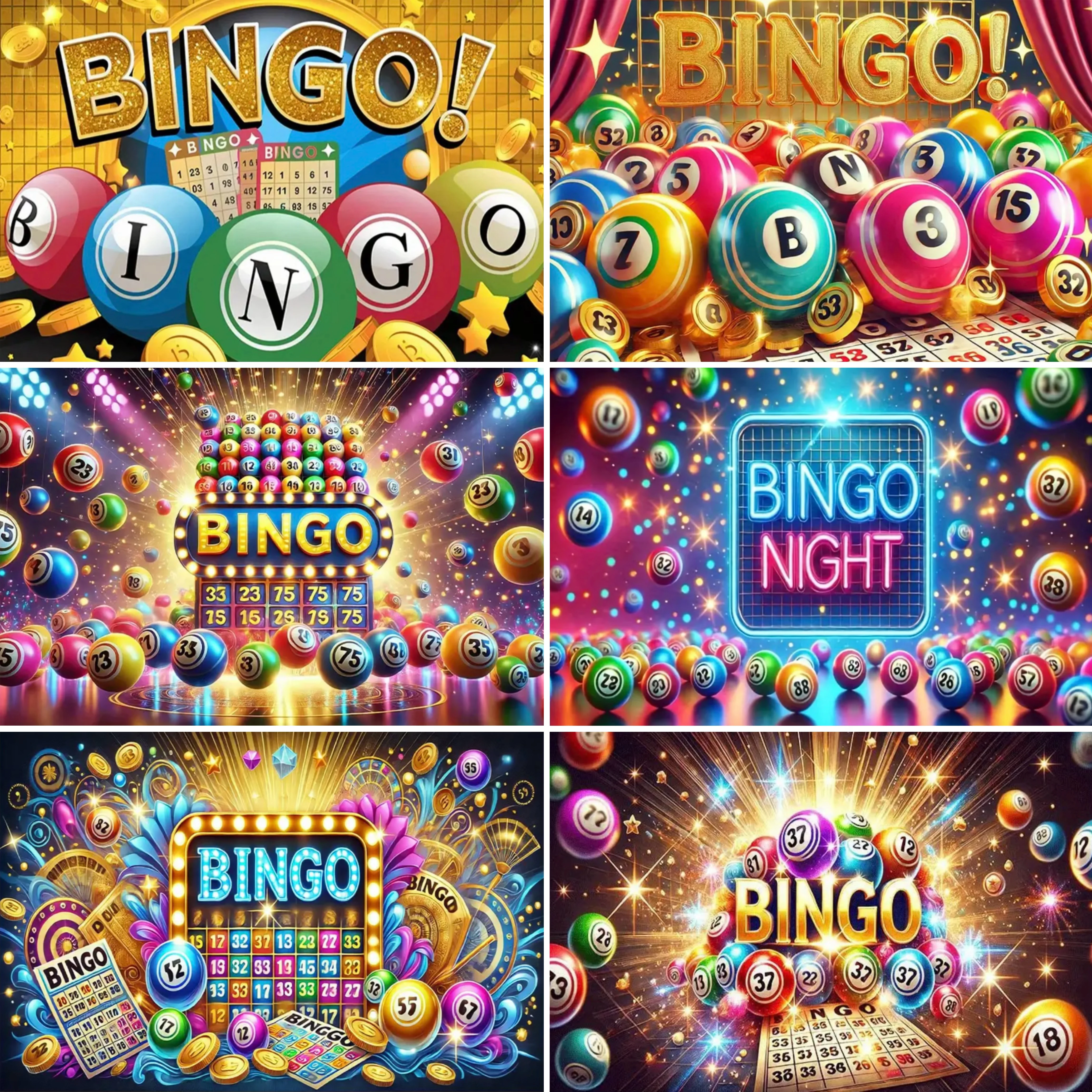 

BiNGO Night Theme Party Decoration Backdrop Billiards Game Bingo Neon Night Party Decoration Banner Party Supplies
