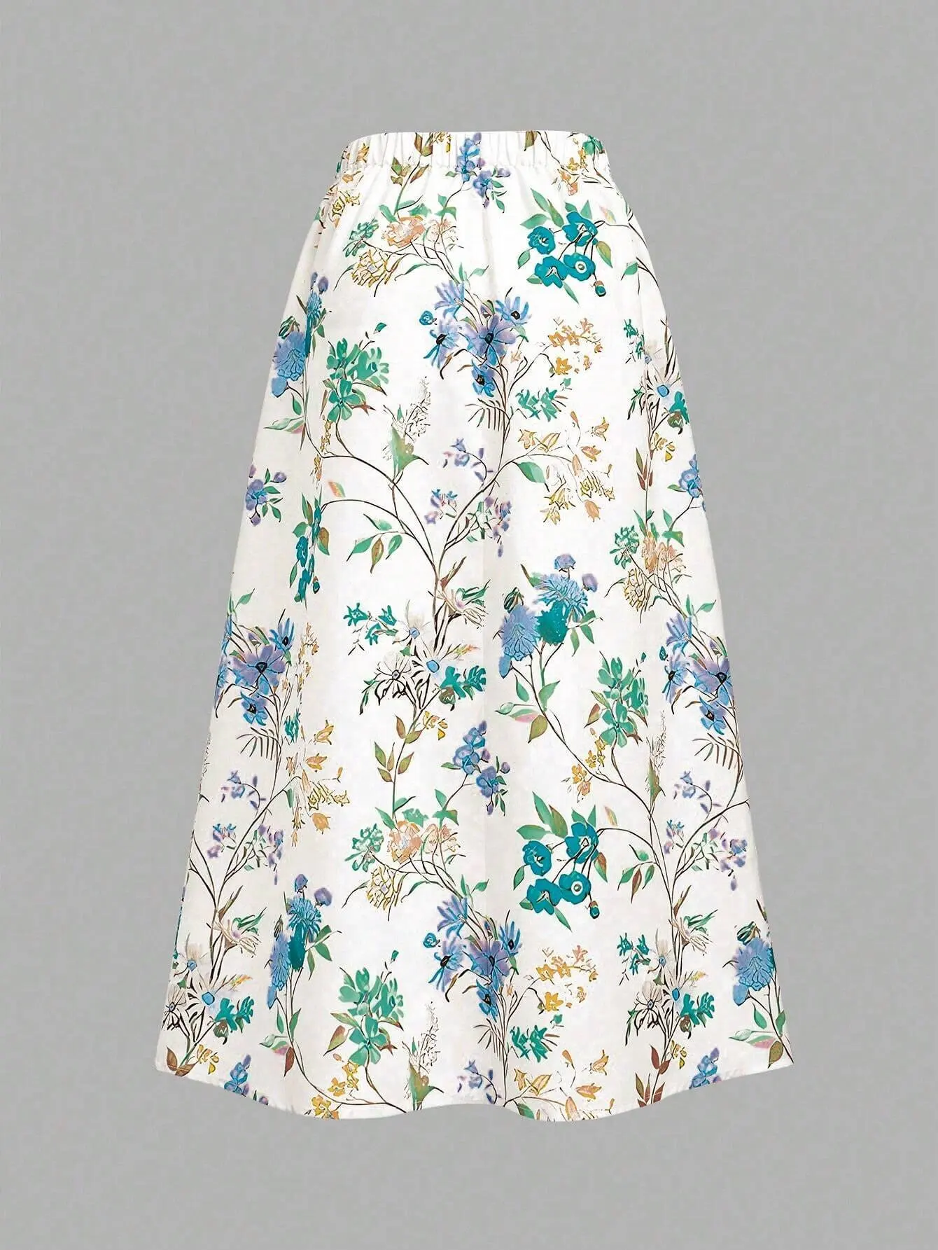 

Spring/Summer Women's Comfortable Flower Casual Full Skirt Skirt Skirt French Style Printed High Waist Skirt