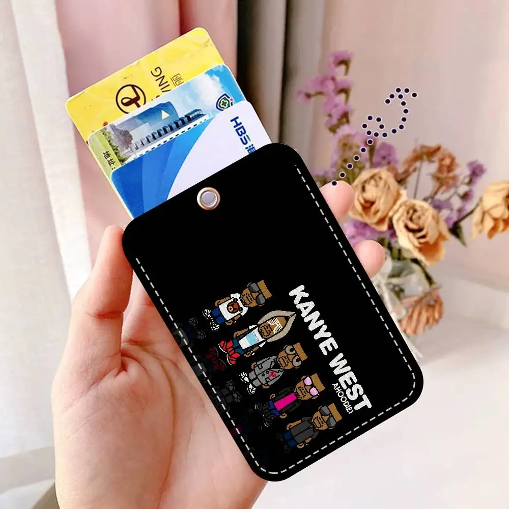 Kanye West Anmie Rectangle Keychain Card Holder, Badge Credit Card Holder, Student ID Card Holder, Bus Cards Cover