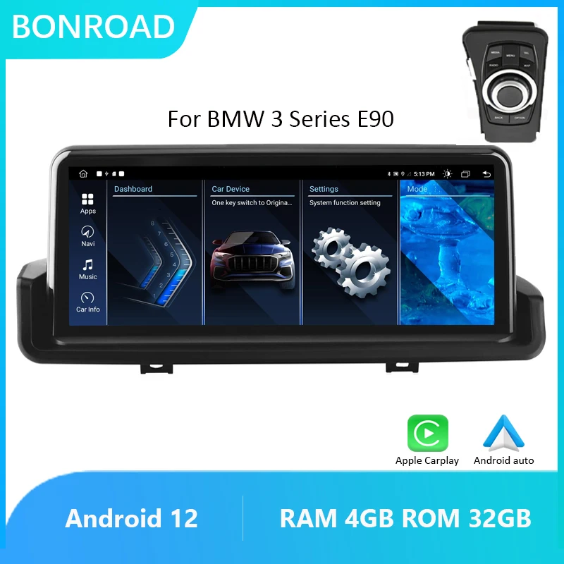 Bonroad Android Car Radio GPS Navigation Stereo For BMW E90 E91 E92 E93 Carplay Bluetooth Video Multimedia Player Unit Screen