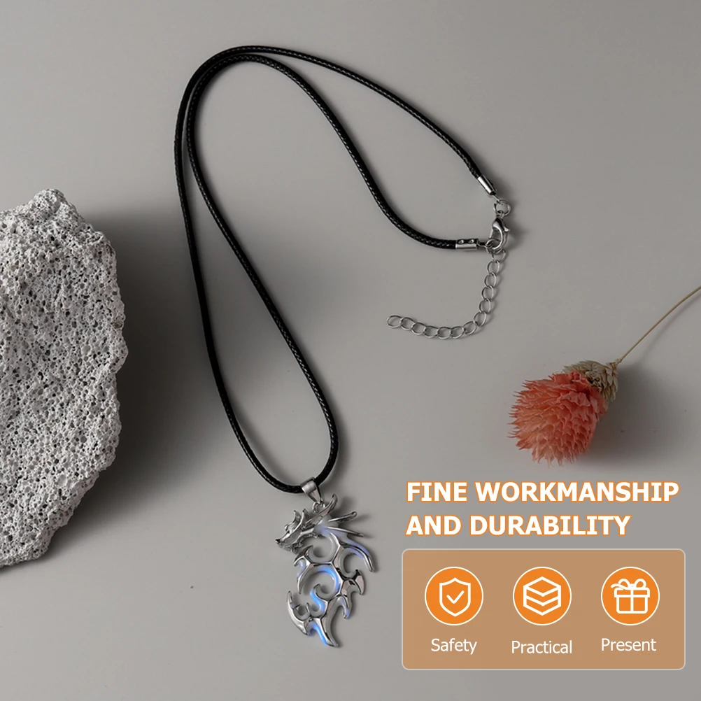 

Luminous Dragon Pendant Necklace Viking Alloy Male Clothing Decor Sweater Jewelry Gifts Birthday Valentine Exquisite Details