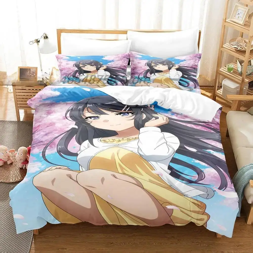 

3d Print Anime Sexy Girl Sakurajima Mai Bedding Set Single Twin Full Queen King Size Bed Set Adult Kid Bedroom Duvet Cover Sets