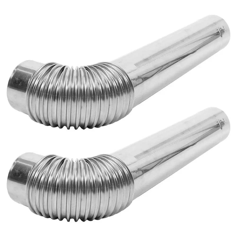 1Set High Temp Resistant Stainless Steel Stove Pipe Flue Extension for Fireplace Wood Burning Camp Stove Outdoor Heating