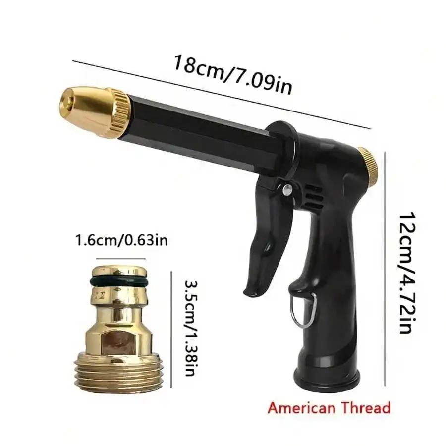 High Pressure Car Wash Water Sprayer Garden Hose Nozzle Adjustable For Vehicles Motorcycles Bicycles
