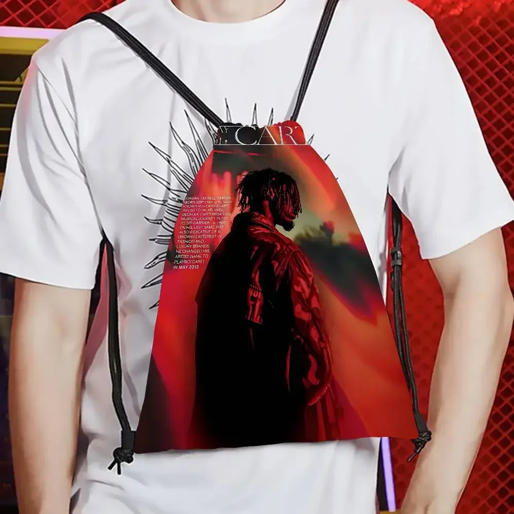 O-Opium Rap Playboi Carti 1 Piece Drawstring Bag Backpack, Adjustable Drawstring Backpack, Storage Bag, Drawstring Pocket