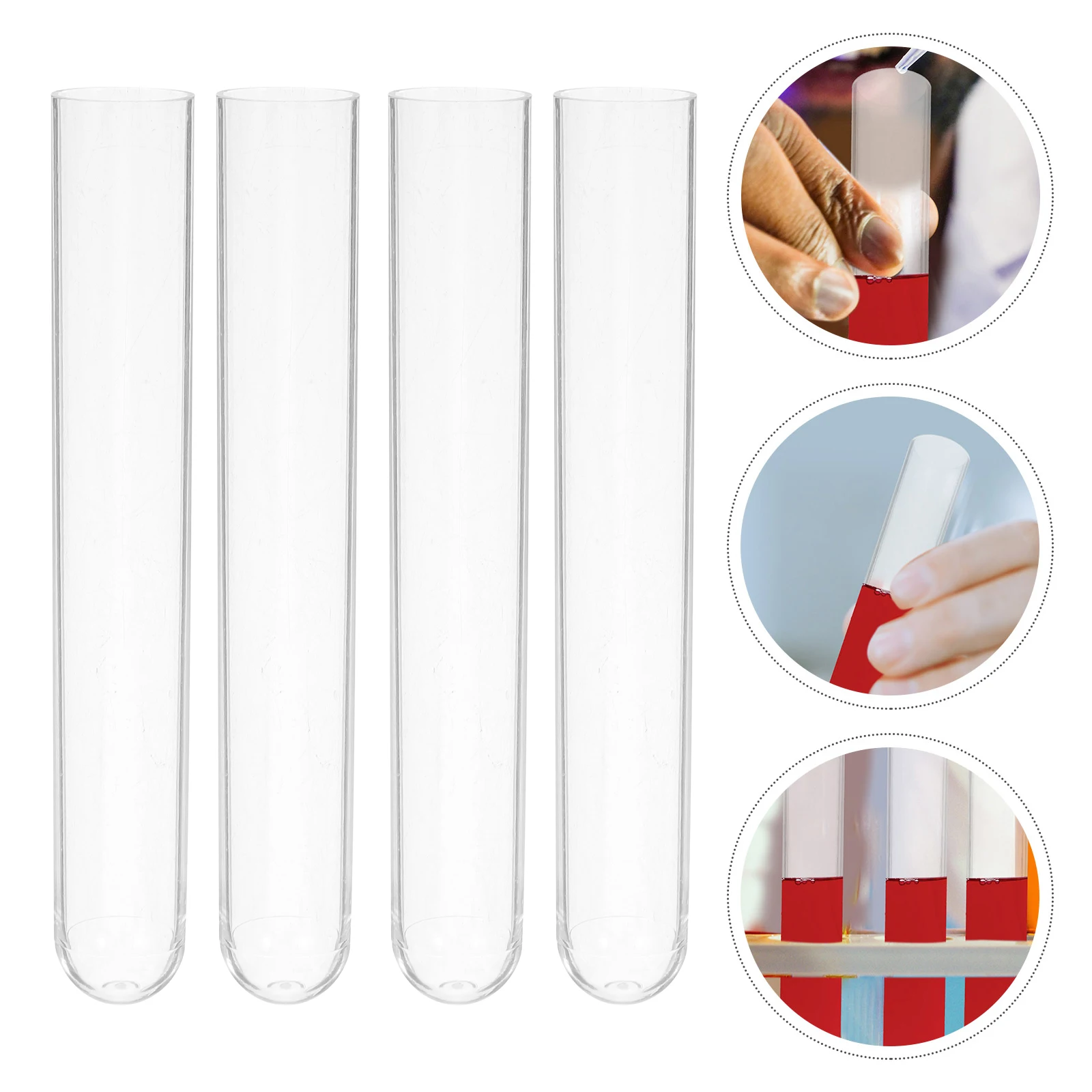 

Tube Plastic Tubes Transparent Clear with Caps Empty Lids Storage Small Vials
