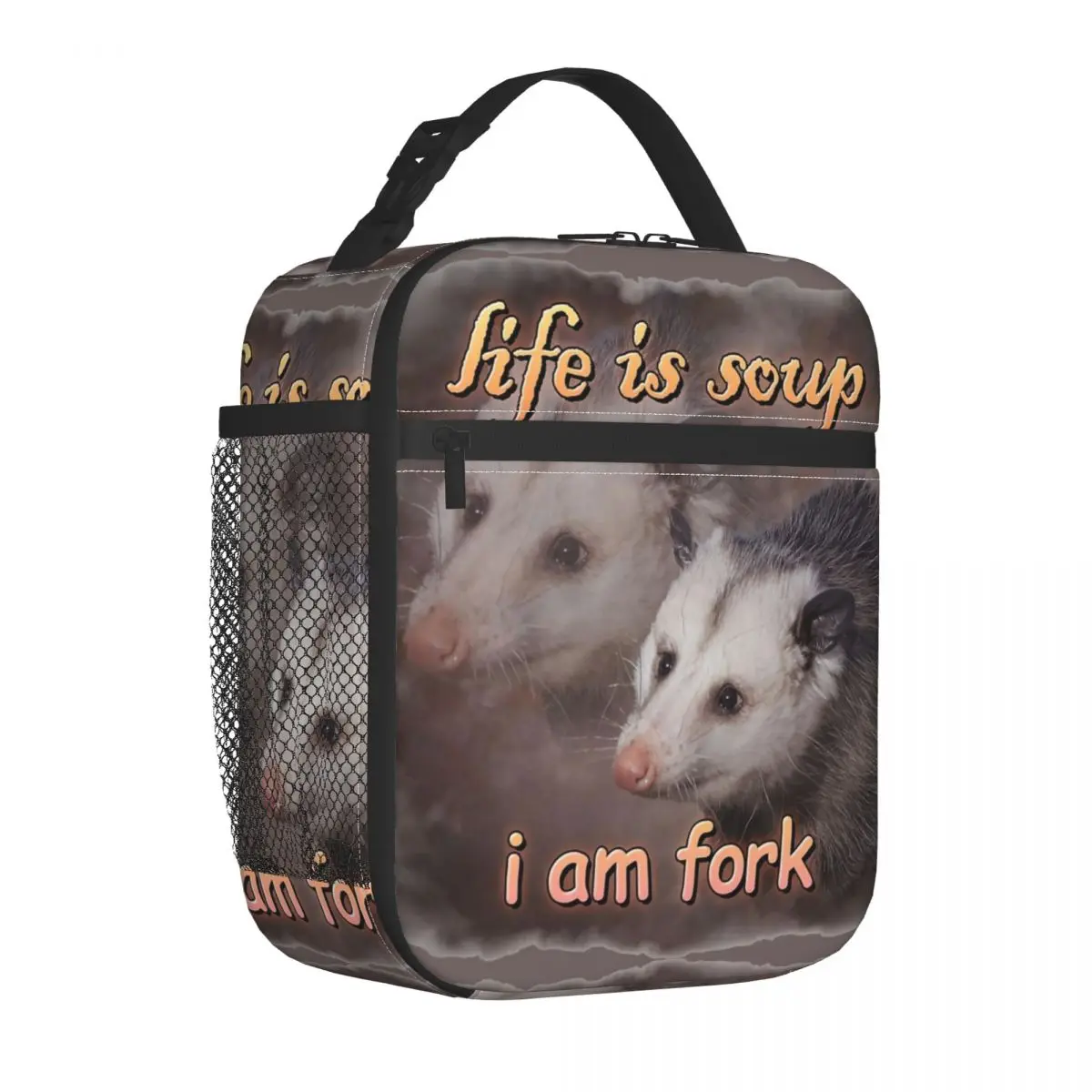 

Life Is суп I Am Fork Possum, смешные художественные изолированные ланч-сумки, ланч-контейнер, Термосумка, тоут, Ланч-бокс, школьный уличный для мужчин и женщин