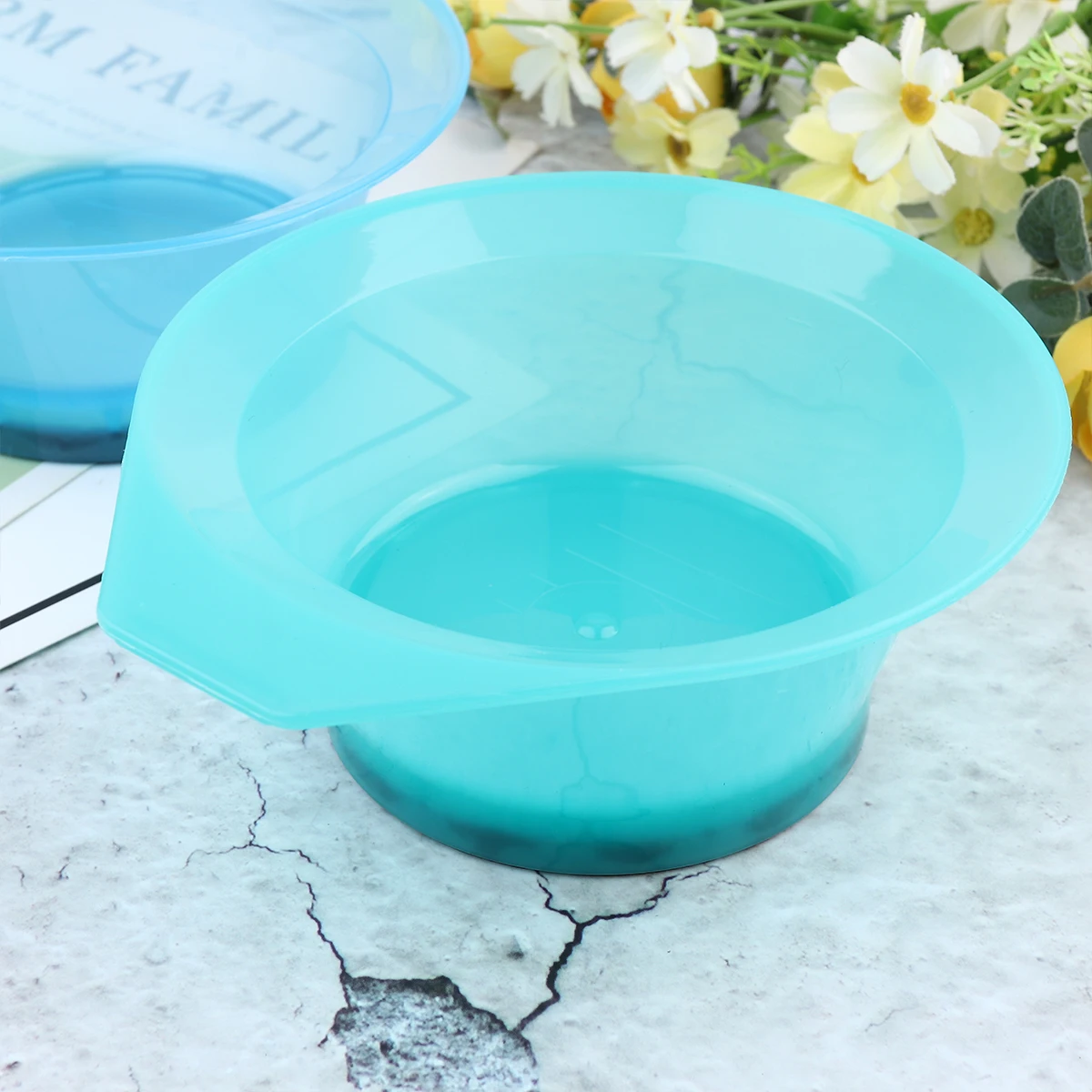

2pcs Plastic Hair Dye Bowl Reusable Washable For Salon Diy Hair Coloring No Mess Mixing Tool Hairdressing Bowl