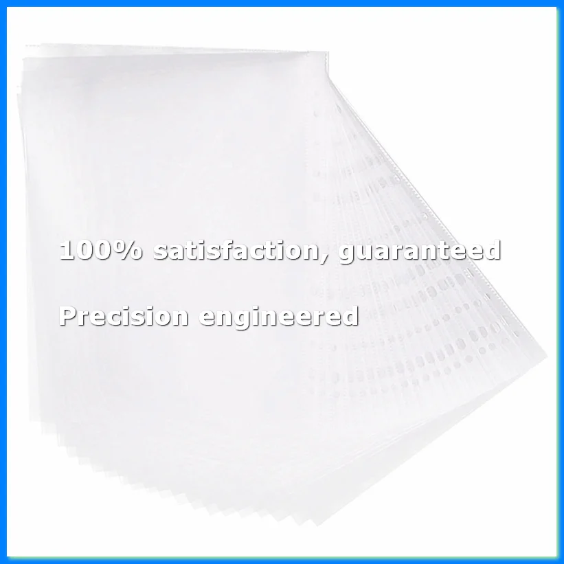 100Pages A4 Punched Pocket, Clear 11-Hole Sheet Protector Binder Pocket Paper File Letter Sheet Binder Sleeves 8 Silk-A69M