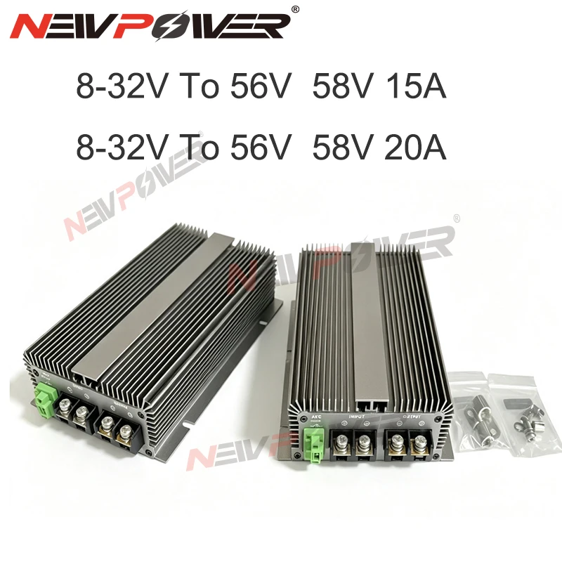 24V12V 8-32V To 56V 20A DC Step Up DC Charger Regulator For Auxiliary Battery RV 48V Marine Charging 58V 15A20A Power Converter