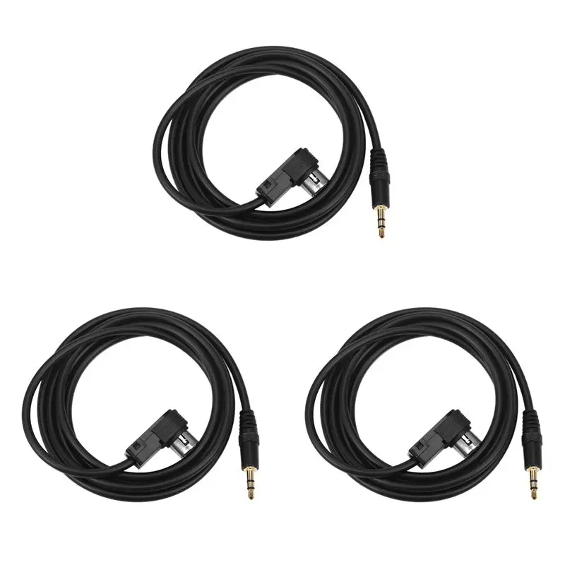 3X Mini Jack estéreo de 3,5 mm para coche, cable de audio auxiliar de 4 pies y 100 cm para ALPINE/JVC Ai-NET, compatible con adaptador para teléfono