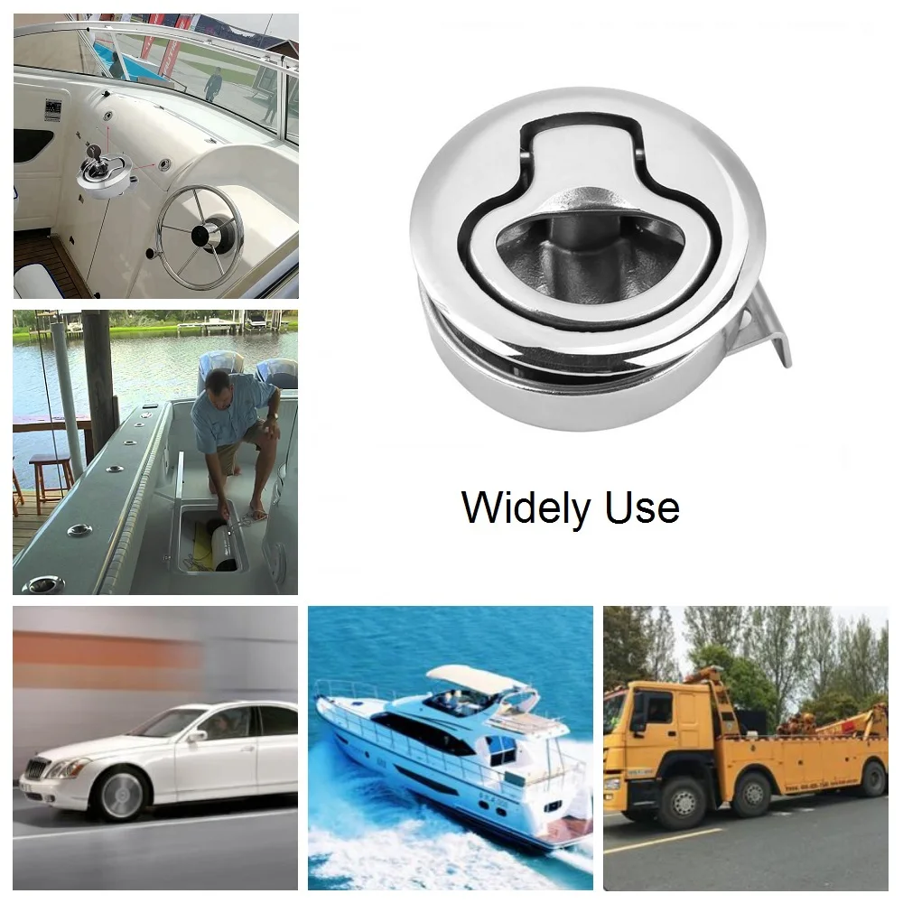 1 Piece 2 inch Round Flush Side Mount Hatch Ring Pull Latch Marine Boat Deck Lift Handle