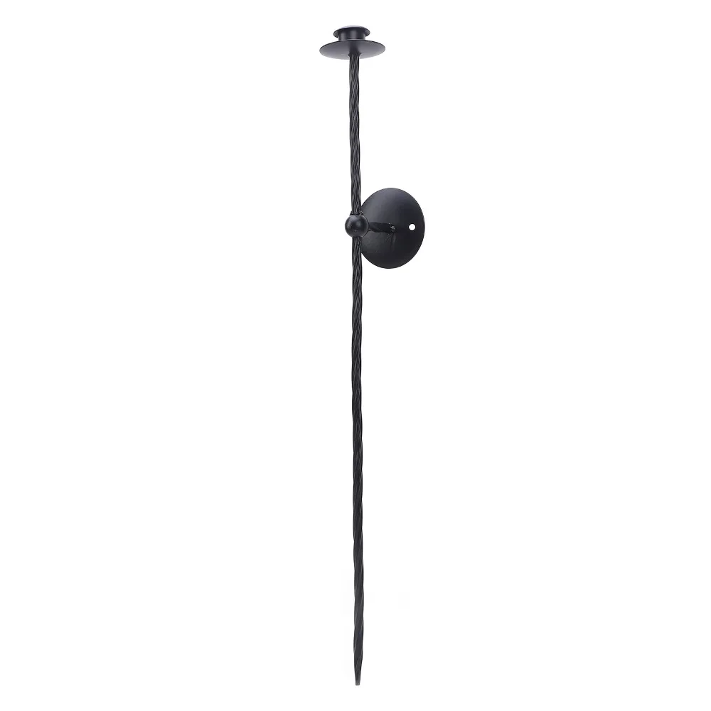 2pcs Black Wall Mount Candle Holder Iron 23.6 Inch Metal Candlestick Holder Spiral Design Twisted Candle Sconce For Bedroom