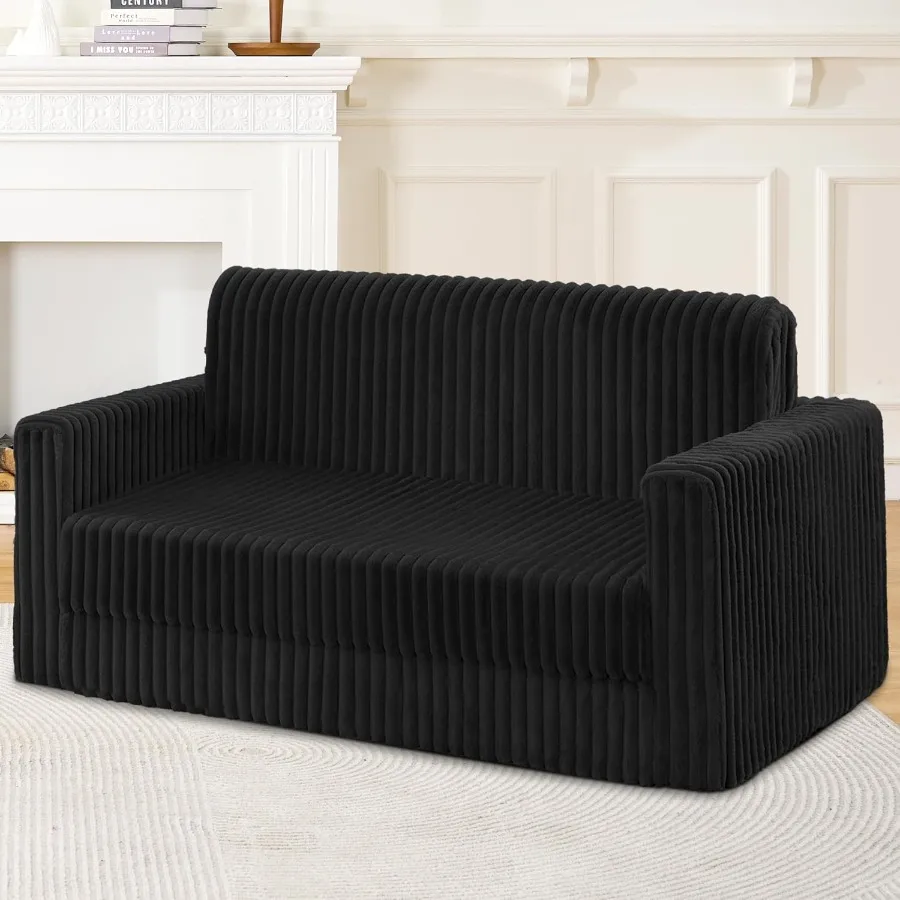 Klappbares Schlafsofa, 2-in-1, umwandelbarer Schlafstuhl mit Armlehne, tragbarer, ausklappbarer Stuhl, Bett, bequeme Bodencouch, multifunktionales La