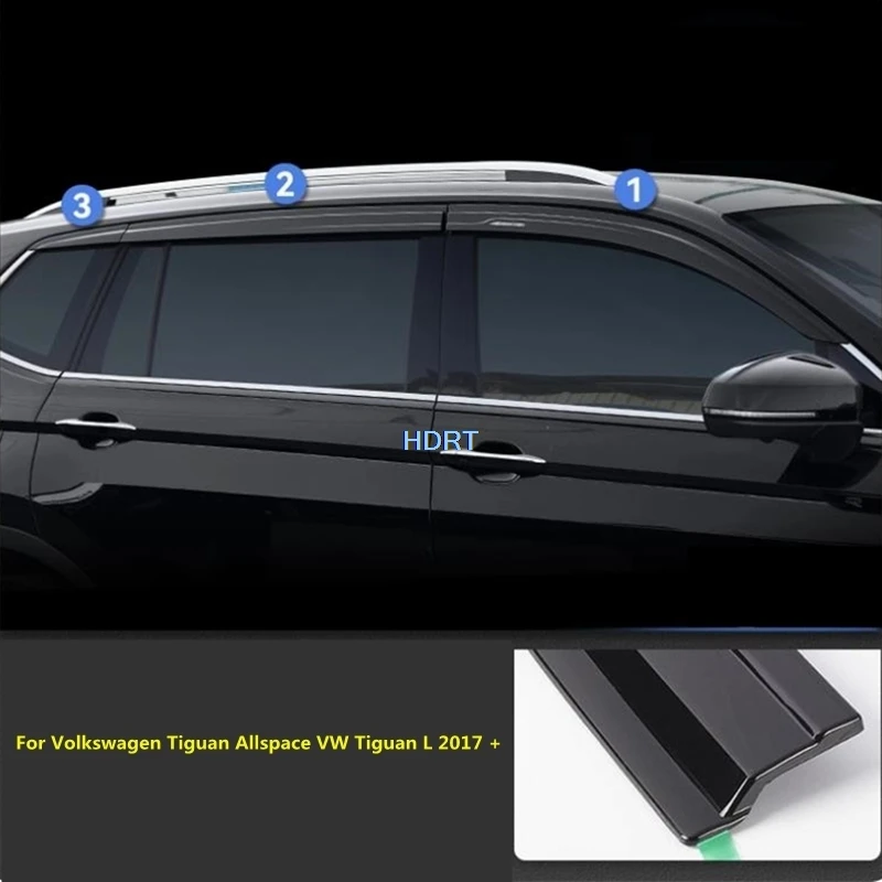 Car Style Window Visor Deflector Window Sun Rain Screen Shelter Weather Shield For Volkswagen Tiguan Allspace VW Tiguan L 2017 +