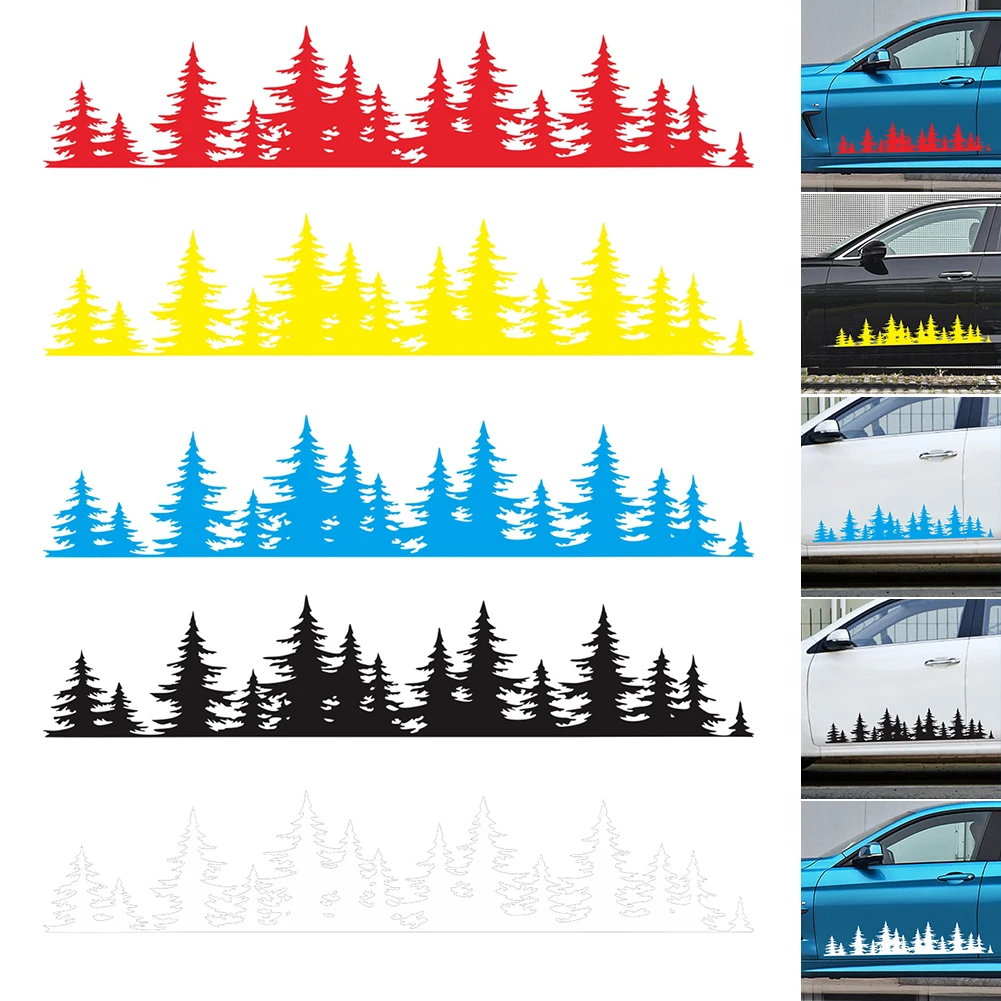 Trees Forest Vinyl Decal Sticker For SUV RV Van Caravan Offroad Decor Nature Scene Mountain Decal Auto Body Decal Car Decoration