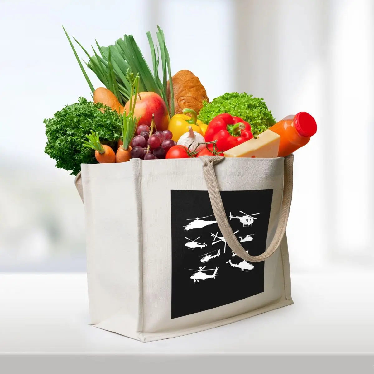 Helicopter Tote Bag eco pack Handbags hand bag woman shopping bag