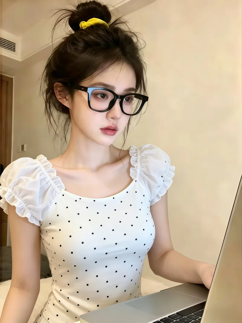 

Summer Polka Dot Hollow out Short Sleeve T-Shirt Women's Self-Keeping Style Slimming Top Korean Version Pure Desire
