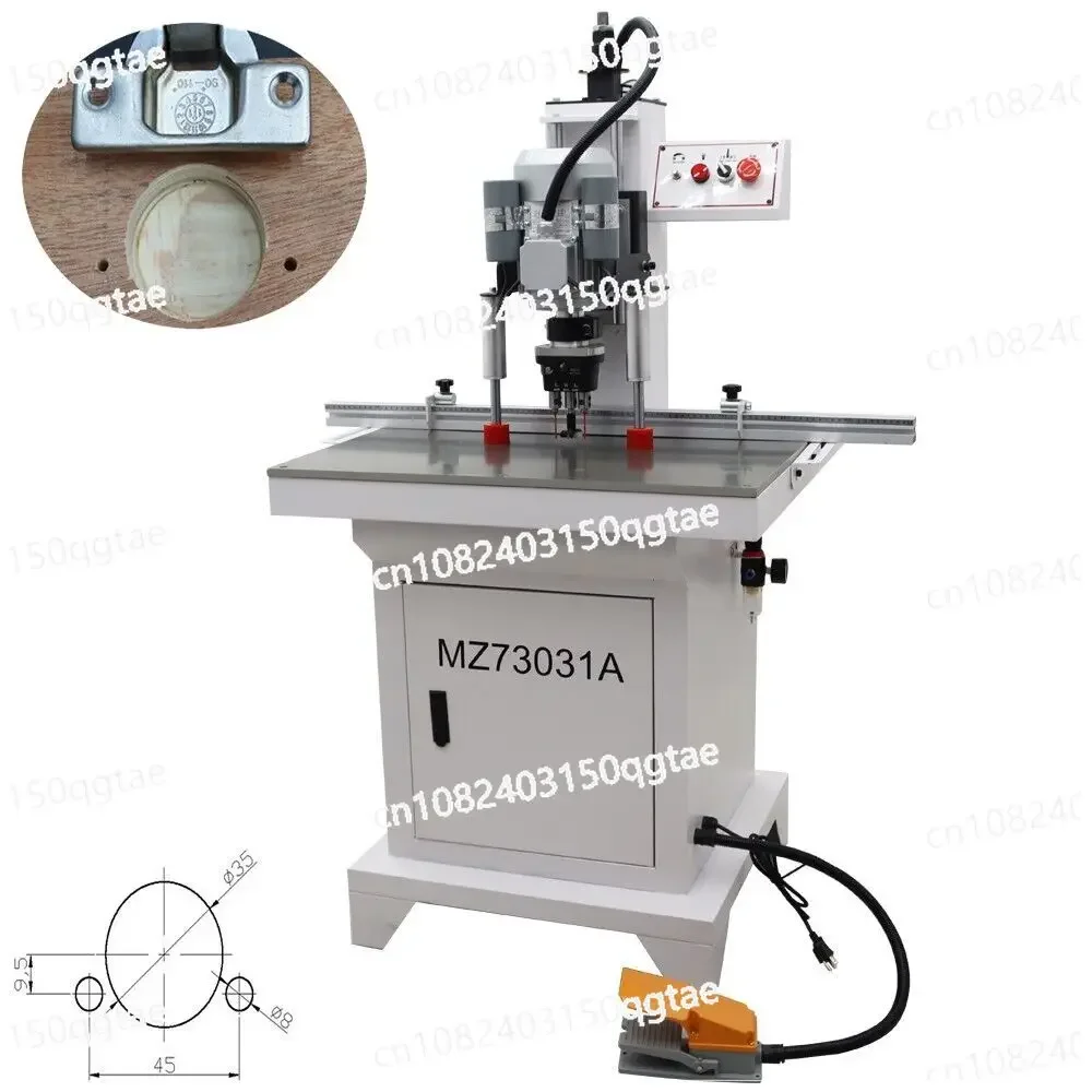 220V Pneumatic Hinge Boring and Insertion Machine, Wooden Hinge Punching Machine 35mm 8mm 1500W