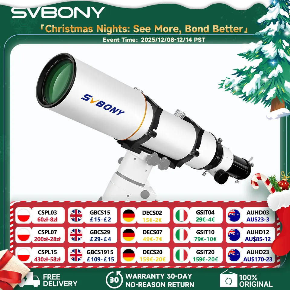 Svbony SV503 Astro telescopio 70/80/102ED Rifrattore acromatico a dispersione extra bassa OTA per astrofotografia con visualizzazione eccezionale