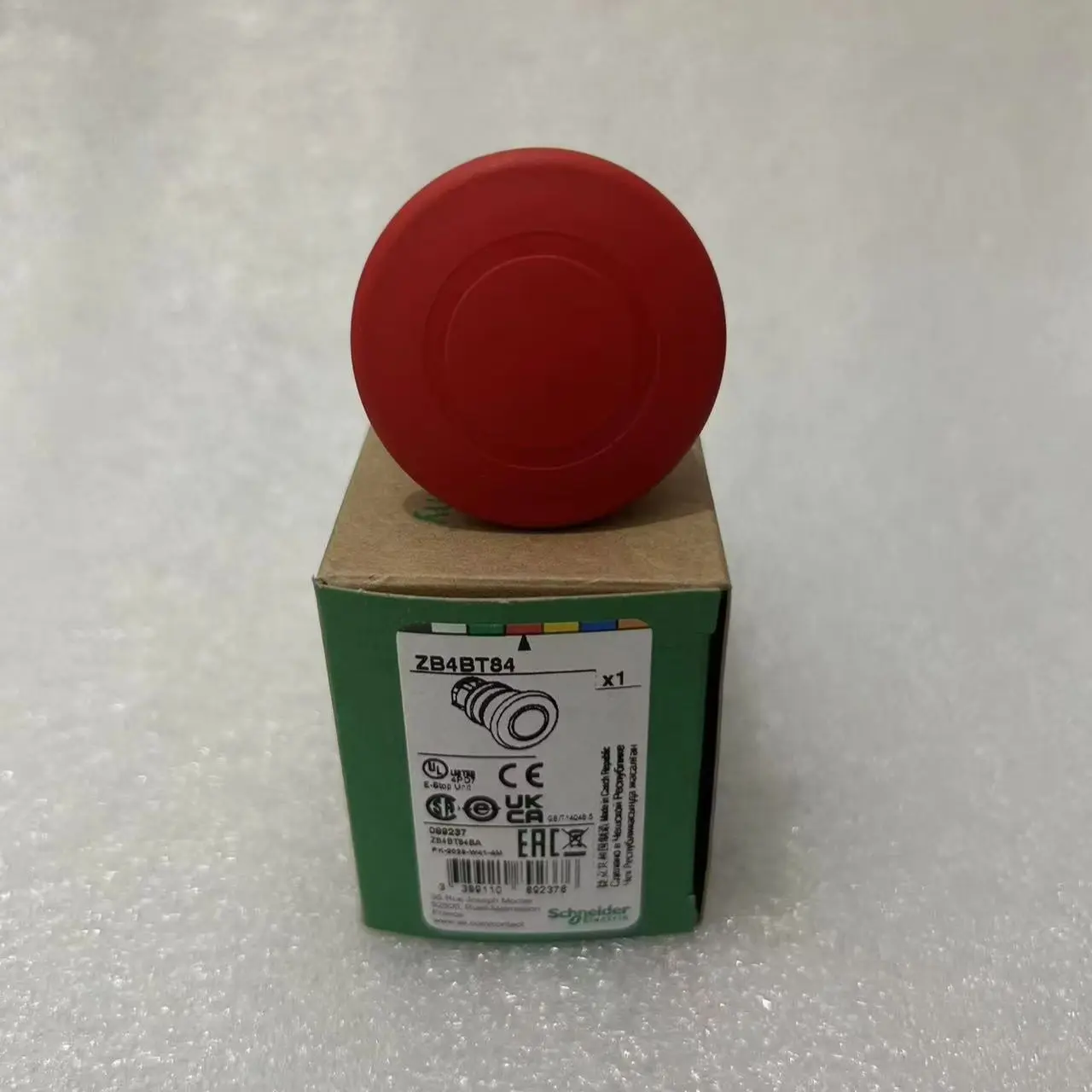 ZB4BT84 Emergency stop head, switching off, metal, red mushroom Ø40, Ø22, trigger latching push-pull