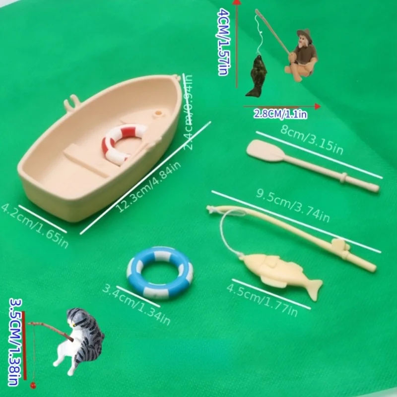 Fotografia 4: Miniatura de Barco de Pesca Simulado para Decoração de Aquascaping de Mesa