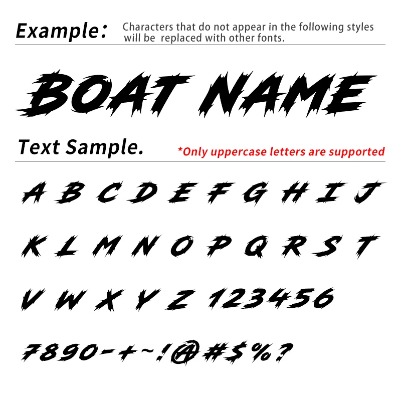 1PC Custom Boat Numbers & Letters Stickers Waterproof Marine Vinyl Lettering Decals