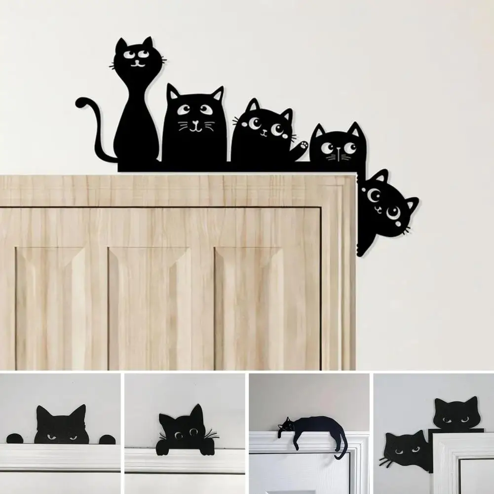 Cat Motif Doorway Embellishment Vintage Metal Cat Door Topper Decoration for Home Halloween Christmas for Rust-resistant