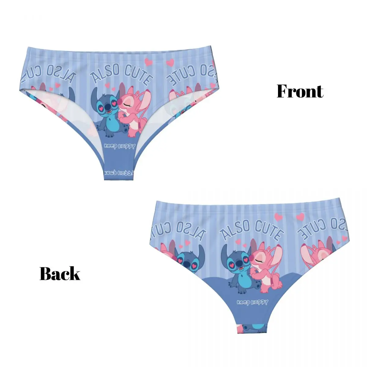 Biancheria intima da donna personalizzata Stitch Lilo Angel Heart Beisses Mutandine Comfort Slip