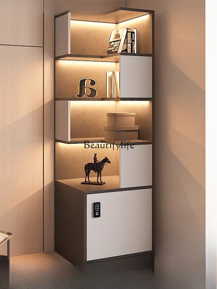 

Smart Bedside Table Integrated Bedroom Corner Cabinet with Lock Multi-layer Bookshelf
