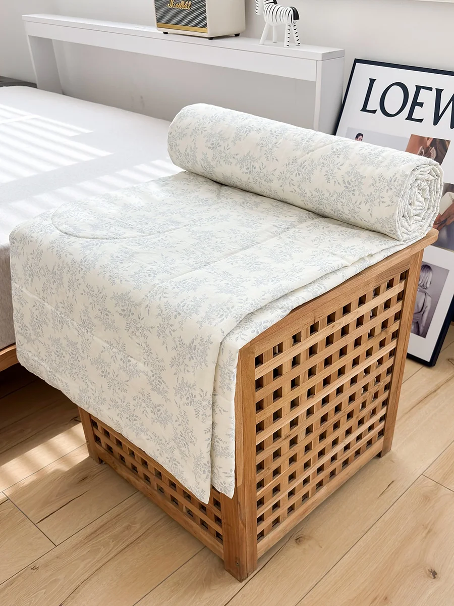 

Summer Cool Cotton Duvet Set Double Layer Soft Pure Cotton Air Conditioned Single Double Person Cool Feeling Duvet Cover Set