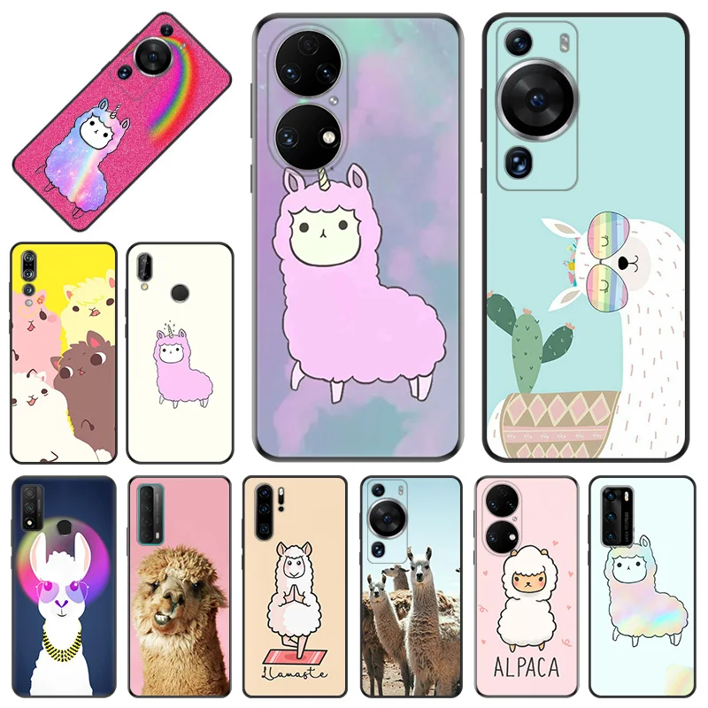 Phone Case For Honor X9b X6 a X7 X8 b 4G 70 90 Magic5 Alpaca Llama Sheep Huawei P20 P30 P40 Lite P-SmartZ Soft Protective Cover