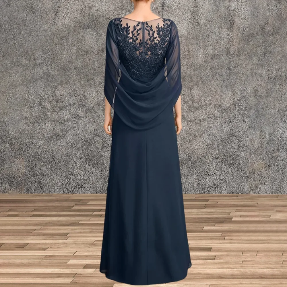 Eleganckie, szyte na miarę sukienki dla matki panny młodej z długimi koralikami, dekolt łódka, długość do podłogi, fason litery A, sukienka dla gościa weselnego, sukienka dla pana młodego, model 2026