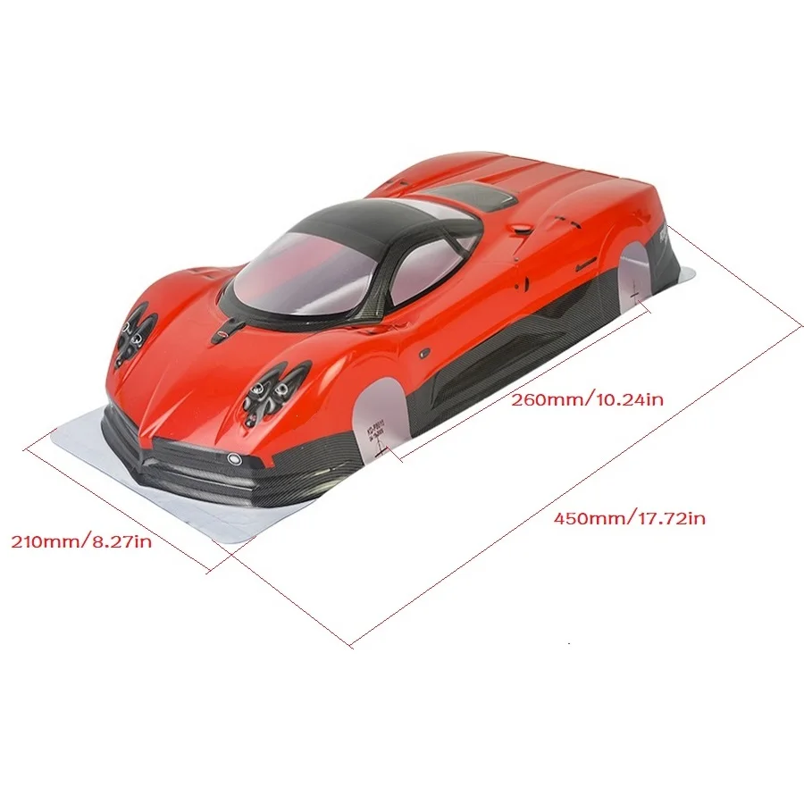 RC PVC 260MM interasse corpo Shell con ala per 1/10 HSP 94123 Sakura XIS/D4 Yokomo Tamiya Drift On-Road Car Parts