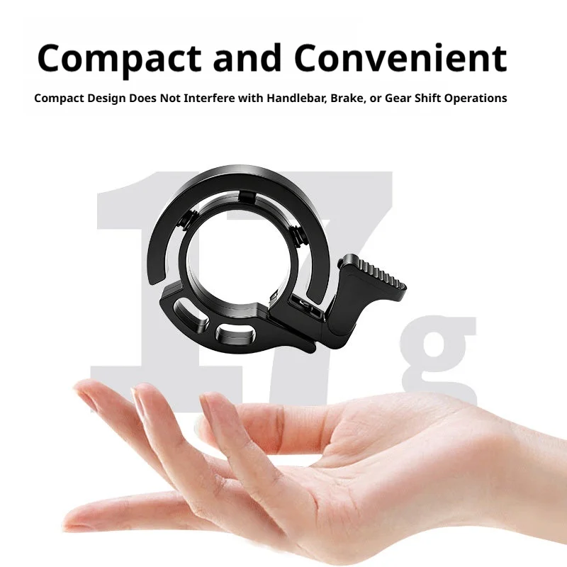SEAMETAL Hidden Aluminum Alloy Bicycle Bell Mini Thumb Press Bike Ring Bell Loud Sound for Cycling Handlebar Bicycle Accessories