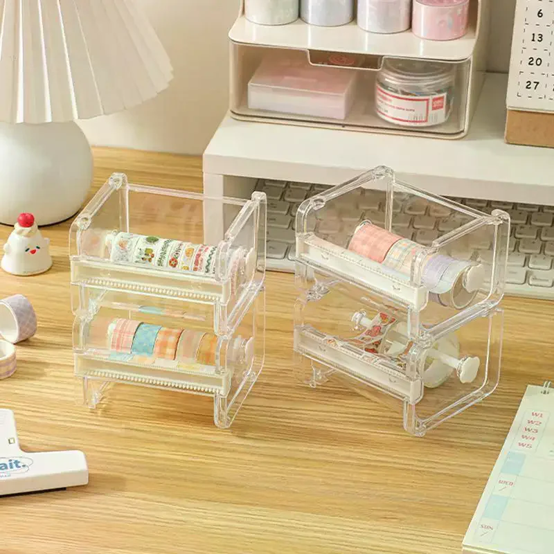 الإبداعية اشي الشريط القاطع مجموعة الشريط أداة شفافة حامل الشريط موزع اللوازم المدرسية مكتب القرطاسية للطلاب #2